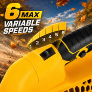 Untimaty 500CFM Cordless Leaf Blower, Brushless Motor, 6 Variable Speeds, 2 x 4.0Ah Batteries, Turbo Fan Design, 21V, Lightweight 5.29 lb, G240810US-YE