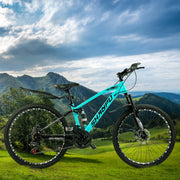 Artudatech ARTUDATECH-26-MTB-GREEN Full Suspension Mens Mountain Bike, Shimano 21 Speed, 26 Inch Wheel, Green