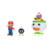 Jakks Pacific Nintendo Super Mario 2.5-Inch Figure Set with Bowser Jr Clown Car and Bob-omb Multicolor