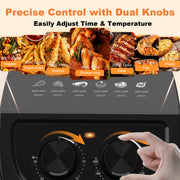 Ostba 2.5QT Air Fryer, 1000W Compact Black Hot Air Fryer with Adjustable Temperature and 60-Minute Timer, Nonstick Dishwasher-Safe Basket