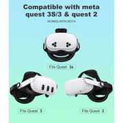 Esywen Head Strap for Oculus Meta Quest 2, 3, 3S with Precision Horizontal Adjustment Knob, Soft Padding, Durable Retractable Strap, White, MQ1000
