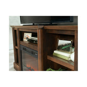Sauder 443347 Fireplace TV Stand, Walnut