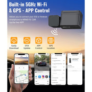 MINIEYE C2M 4K Dash Cam Front and Rear, Dual Cameras with AI Collision Avoidance, 2.4 in LCD, Built-in 5G WiFi GPS, ADAS, Loop Recording, Super Night Vision