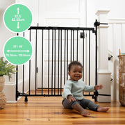 Summer Infant 33443Z Metal Banister & Stair Safety Pet and Baby Gate,31'-46' Wide,32.5' Tall,Install Banister to Banister or Wall or Wall to Wall in Doorway or Stairway, Banister and Hardware Mounts, Black
