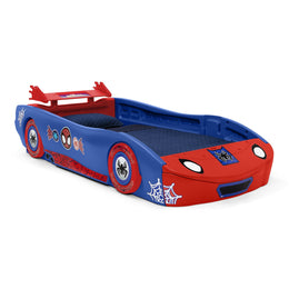 Delta Children Spidey and His Amazing Friends Web Crawler Race Car Toddler Twin Bed, Blue and Red, Molded Plastic BB81534SM-1164