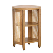 Better Homes & Gardens 434752 Springwood Caning Side Table, Light Honey Finish