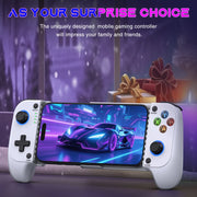 ESYWEN Mobile Gaming Controller, Wireless Bluetooth, Adjustable Clamp 10-17.5cm, Hall Effect Joysticks, Dual Vibration Motors, Turbo Function, 600mAh Battery, Black