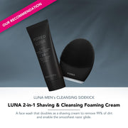 Foreo Luna 3 for Men Silicone Facial Cleansing and Firming Massage Brush, Black, App-Connected, Waterproof, F9694