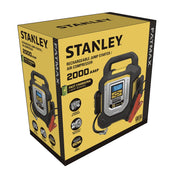 Stanley FatMax 2000 Peak Amp Car Jump Starter with 120 PSI Air Compressor, USB Power Bank, Metal Clamps, Yellow