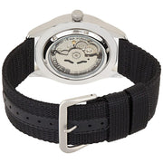 Seiko 5 Sports Automatic Men's Watch, Black Dial, Stainless Steel Case, Black Nylon Strap, 100m Water Resistant, SNZG15J1