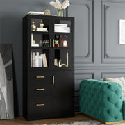 Homfa HFT-PB-022 5 Shelf Bookcase with Drawers & Doors, 67.5