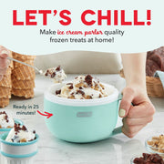 Dash My Mug Ice Cream Maker, Single Serve 0.5 Qt, Built-In Ingredient Chute, SmartStore Design, Aqua, DMIC100GBAQ04