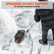 Voltask SS-20E-WM Cordless Snow Shovel, 24V 500W Electric Snow Blower with 12-Inch Clearing Width, 4.0Ah Battery