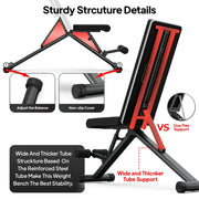 Pooboo Y16901 Sturdy Foldable Weight Bench W/Adjustable Incline, Black