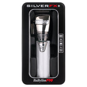 BaBylissPRO SilverFX+ All-Metal Cordless Hair Clipper, Stainless Steel Taper Blade, N1 Brushless Motor, Lithium Battery, USB-C Charging, Silver, FX870NS