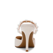 DV Dolce Vita Geanie P Women's Pointed Toe Slide-On Heel with Pearl Detail, Ivory Pearl, 4 in Stiletto RGEANIE1-105