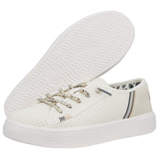 HEYDUDE Cody Perf Leather Casual Sneakers for Ladies - White - 9M