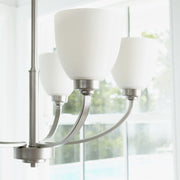 Quorum Reyes 5-Light Chandelier, Classic Nickel Finish, 26 in Width, 24.25 in Height, Transitional Style, 6060-5-64