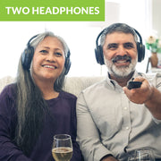 Avantree Dual Wireless Headphones for TV Watching with Charging Stand for Seniors, Black