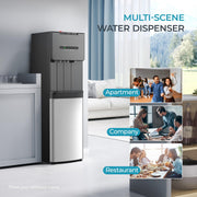 Simzlife WC-C Water Dispenser, Self-Cleaning Bottom Loading, 3 Temperature Settings, Black & Silver, 41