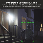 Wyze Battery Cam Pro Wireless Indoor/Outdoor Security Camera, 2.5K HDR, Color Night Vision, Integrated Spotlight, Siren, Two-Way Audio, White