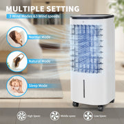 Fenbeli 3-in-1 Evaporative Portable Air Cooler with 4L Water Tank, Remote Control, 3 Fan Speeds, White, BL-206DL