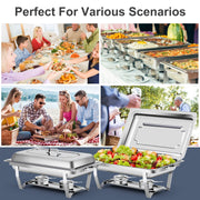 Bluebow 4 Pack Chafing Dishes for Buffet Set, Stainless Steel