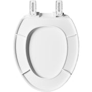 Bemis U2998SLP 000 Mayfair One Fit Plastic Toilet Seat, Universal Fit for Round and Elongated Toilets, White