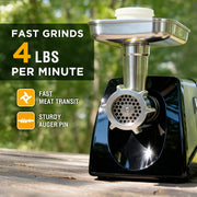 Valley Sportsman Electric Meat Grinder, 575-Watt Motor, Stainless Steel, Sausage Making Kit, Silver, 1A-PG508