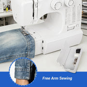 BCOOSS Mechanical Sewing Machine, Beginner Friendly, 45 Built-in Stitches, Dual Needle, Dual Speed, White, UFR-818