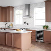 Signature Hardware SH349712AC Contemporary Double Handle Wall Mounted Pot Filler Satin Copper Faucet Pot Filler Double Handle