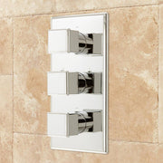 Thermostatic shower mixer with 4-way diverter-high flow design Complete with concealed body-3/4-Brass handles-MANDUN diverter-VERNET high flow Cartridge-Finish-Chrome #1-CH1