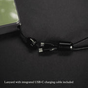 Swiss Tech Power Bank, 10000 mAh, 20W Fast Charge, USB-A USB-C AC Plug, Built-In Lanyard Charging Cord, Gray, D33660