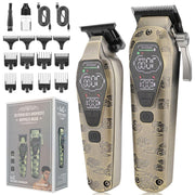 LEMULEGU YJ642 Premium Titanium Hair Trimmer, Gold, 18 Pieces Set