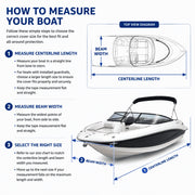 Seamander 600D Waterproof Polyester Boat Cover, Heavy Duty Marine-Grade Material, Fits 20-22 ft L x 100 in W V-Hull Fishing Ski Boats, Navy Blue, PC0005NB
