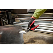 Milwaukee Electric 2 Piece Offset Aviation Snip Set, Forged Alloy Steel Blades, Chrome/Red Handles, 10 in, Left and Right Offset, 48-22-4553