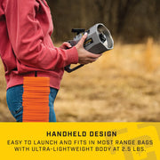 American Outdoor Brands Caldwell ClayCopter Rip-Launcher Handheld Pull-Cord Target Launcher Portable Grey Throws Single or Double Targets up to 80 Yards 1237307