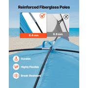 KFFKFF Beach Canopy Tent for 3 People, UPF 50+ Sun Protection, Lightweight Portable Sun Shelter with Carry Bag and Sand Pockets, Easy Setup