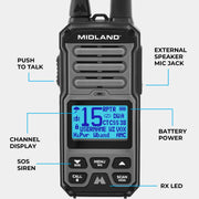 Midland Gxt67 GXT3000 GMRS Walkie Talkie 2-Pack