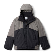 Columbia Boys Bugaboo III 3-in-1 Fleece Interchange Jacket, Waterproof Omni-Tech, Omni-Heat Lining, Black/City Grey, Large, 208946