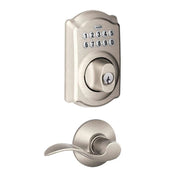Schlage FBE365 V CAM 619 ACC Camelot Satin Nickel Keypad Combo Pack