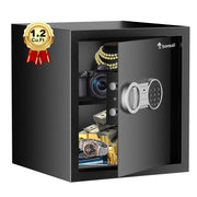 Bonsaii Floor Safe, 1.2 Cubic Feet Electronic Security Safe Box with Digital Keypad Lock, USB Type-C Power, Black