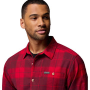 Columbia Pitchstone Heavyweight Flannel II Button-Down Shirt, Mountain Red Macro Buffalo Tartan, Regular Fit, 100% Cotton, Medium, 209768