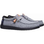 Hey Dude Wally Cozy Plaid Men's Casual Loafers, Lightweight Slip-On with Memory Foam Insole, Smoke Grey Multi, Size 10, 44341