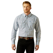 Ariat Sherwyn Classic Fit Snap-Front Long Sleeve Dress Shirt, White, 100% Cotton, Wrinkle-Free, Adjustable Double-Snap Cuffs, 10062248