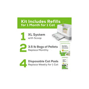 Nestle Purina PetCare Purina Tidy Cats Breeze Cat Litter Box System Starter Kit, XL Breeze Litter System With Pads & Pellets
