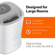 Honeywell HWM440W Top Fill Warm Mist Humidifier with Essential Oil Cup, White