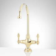 Signature Hardware SH484070 909999 Isabel 1.8 GPM Double Handle Single Hole Bar and Kitchen Faucet Polished Brass
