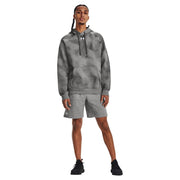Under Armour Rival Fleece Shorts for Men - Castlerock Light Heather/White - L