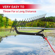 YOWPSY 32in Aquatic Weed Rake with 6.3in Steel Rod, 30ft Thick Rope and Net for Lake and Pond Landscaping
